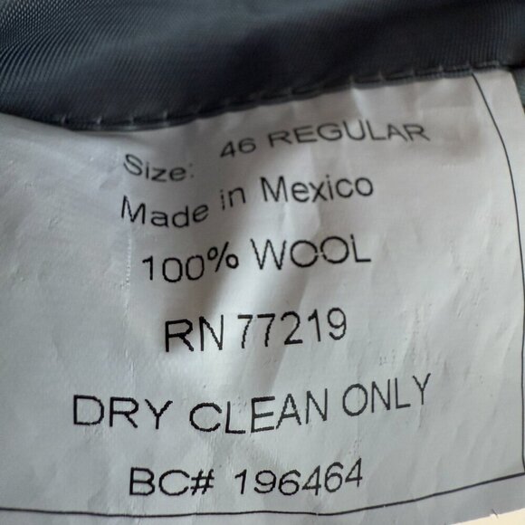 Joseph Abboud Fairway Plaid Wool Sport Coat Dinner Jacket Blazer Men's 46R Gray - Picture 13 of 14